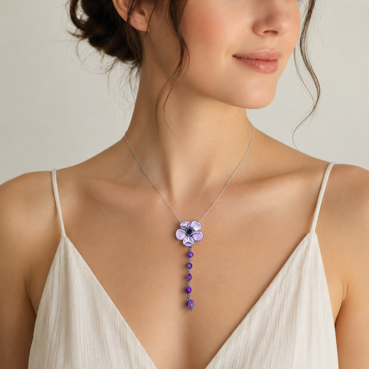 Violet rain – handgjort halsband med ametist