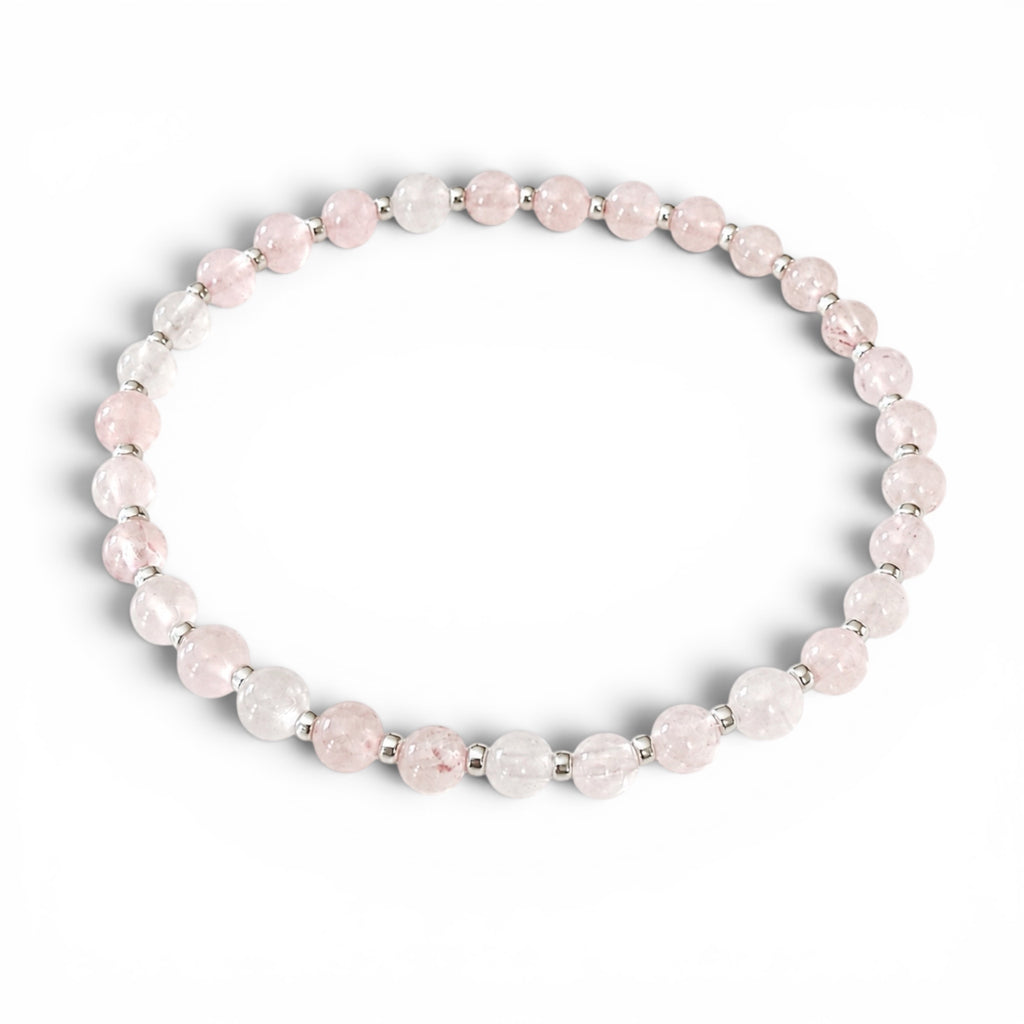 Armband Rosenkvarts – silver