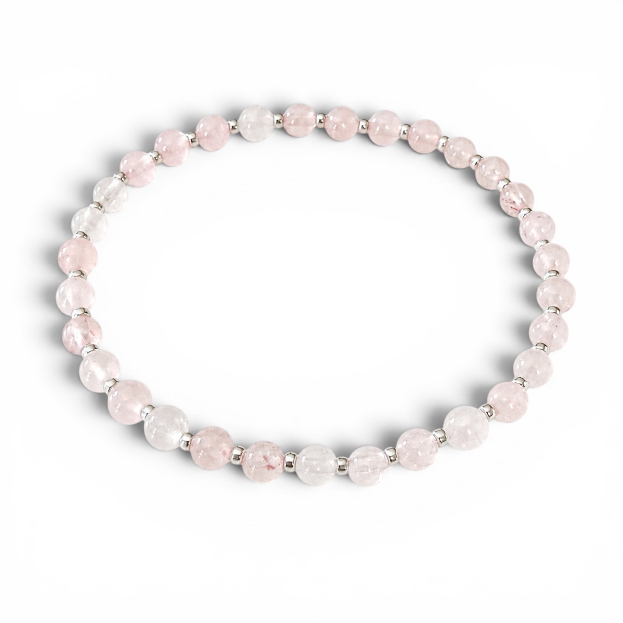 Armband Rosenkvarts – silver