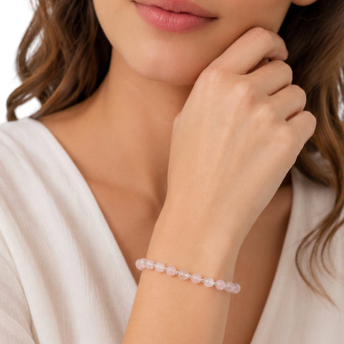 Armband Rosenkvarts – silver