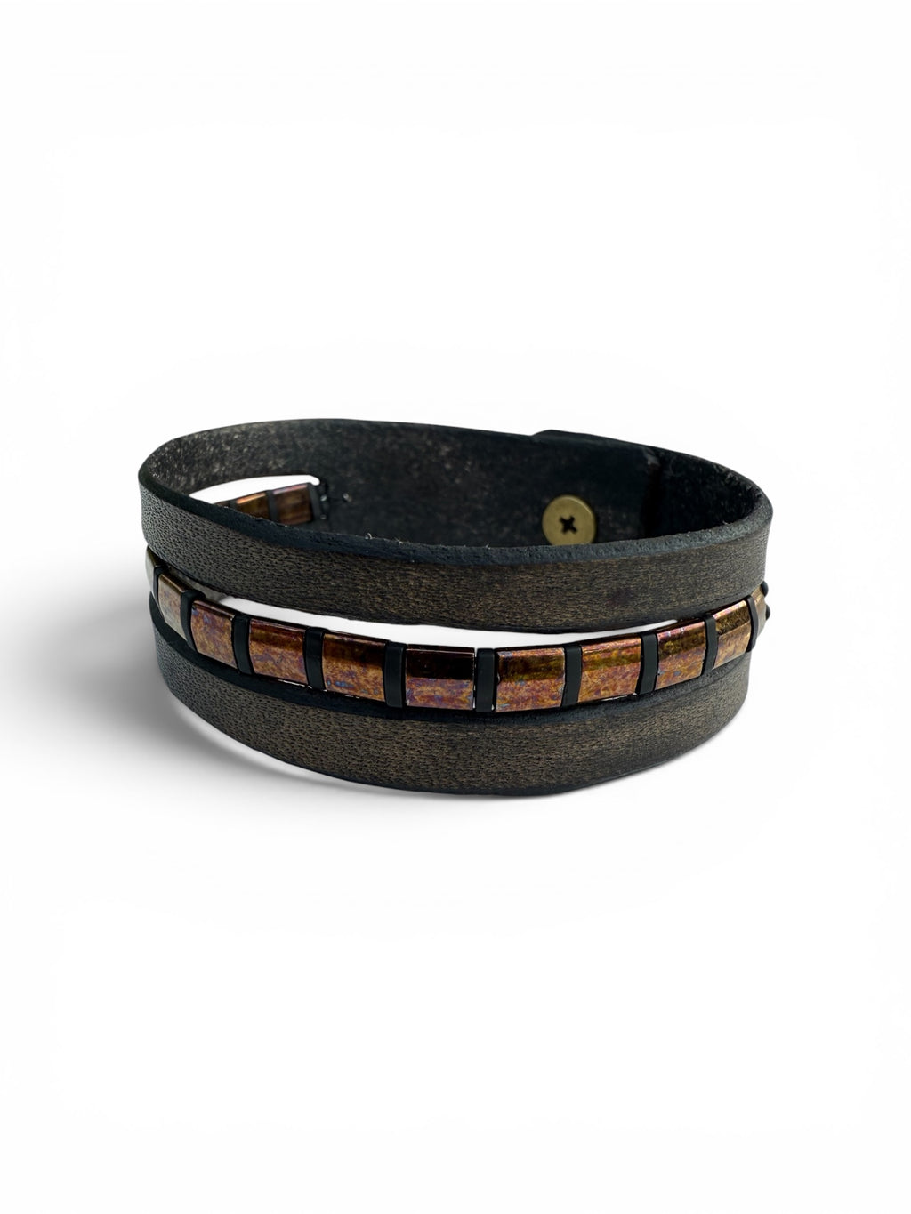 Corten – handgjort armband i naturläder