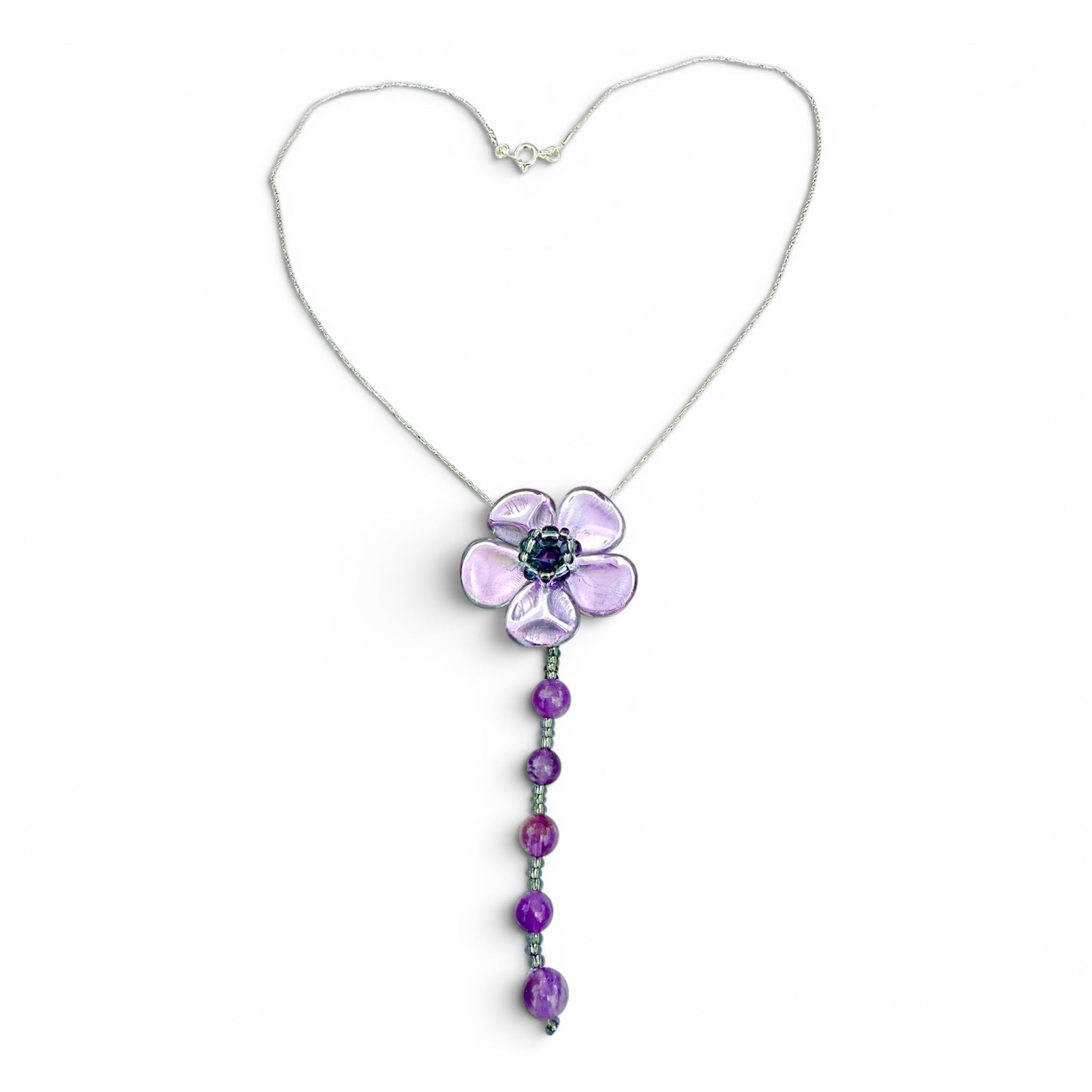 Violet rain – handgjort halsband med ametist